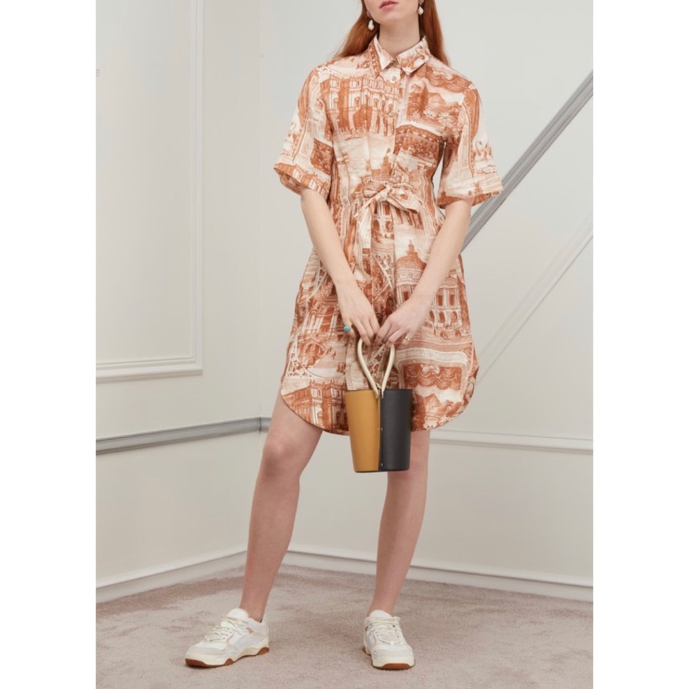 Acne Studio Linen Print Buttoned Shirt Dress M - Picture 3 of 16